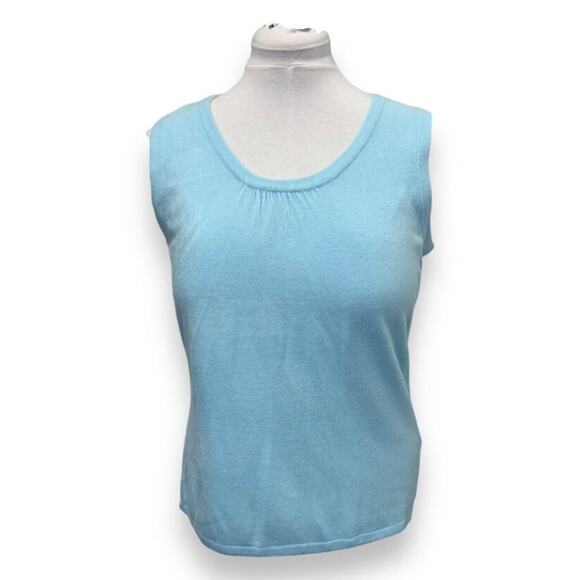 Luxe By Designers Originals Vapor Blue Cardigan & Tank Set Size L 100% Acrylic W - Picture 2 of 10